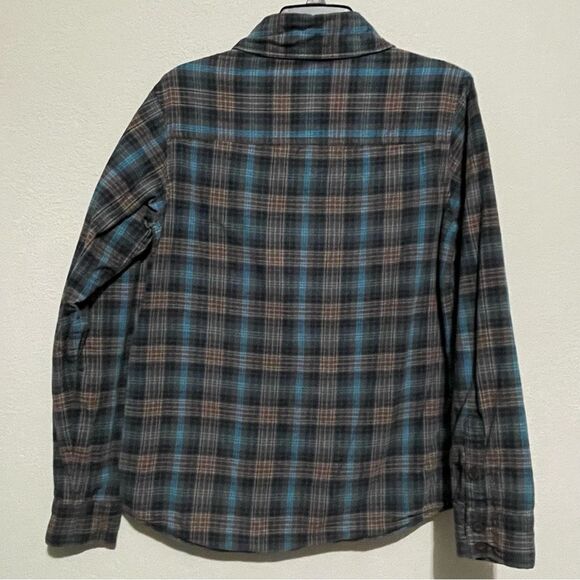 Chor Men’s Waffle Knit Lined Flannel Long Sleeve Shirt Size Small in Blue Brown - Picture 7 of 8